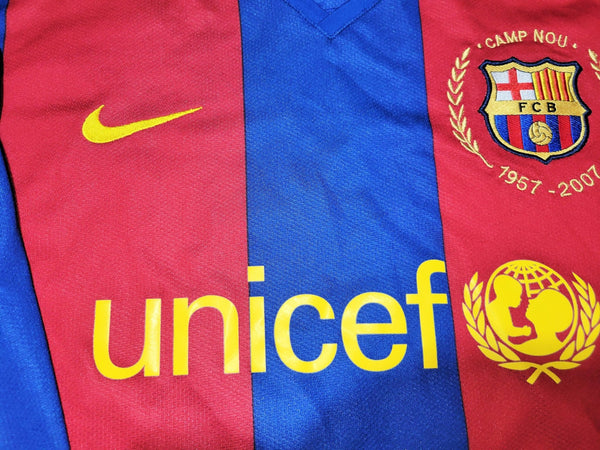 Messi Barcelona Anniversary 2007 2008 Long Sleeve Home Soccer Jersey Shirt L SKU# 244793-655 Nike