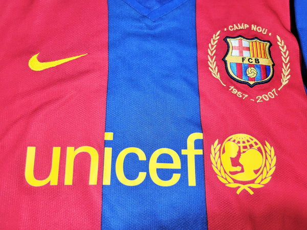 Messi Barcelona Anniversary 2007 2008 Soccer Jersey Shirt L SKU# 237741-655 Nike