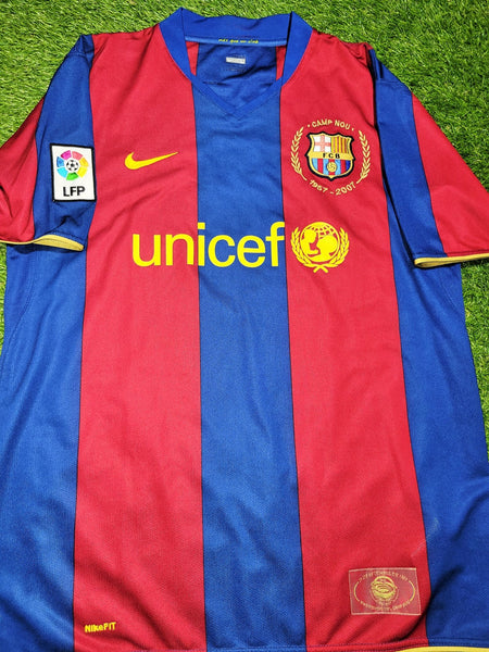 Messi Barcelona Anniversary 2007 2008 Soccer Jersey Shirt L SKU# 237741-655 Nike