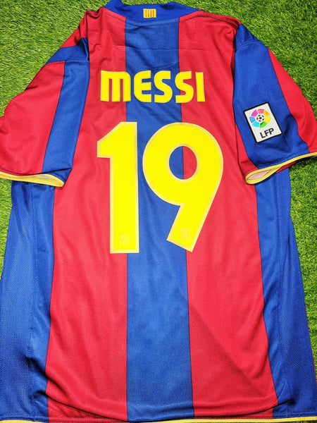 Messi Barcelona Anniversary 2007 2008 Soccer Jersey Shirt L SKU# 237741-655 Nike