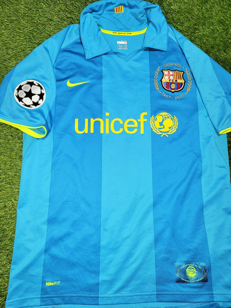 Messi Barcelona Anniversary 2007 2008 UEFA Away Soccer Jersey Shirt M SKU# 237743-414 Nike