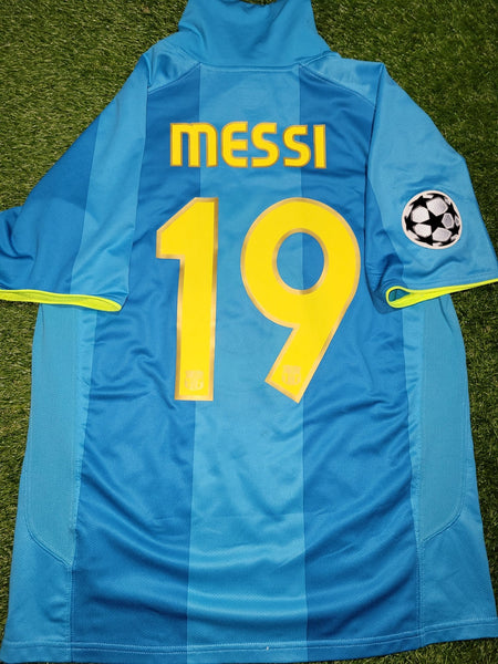 Messi Barcelona Anniversary 2007 2008 UEFA Away Soccer Jersey Shirt M SKU# 237743-414 Nike