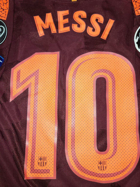 Messi Barcelona Away UEFA 2017 2018 PLAYER ISSUE Jersey Shirt M SKU# 847188-683 foreversoccerjerseys