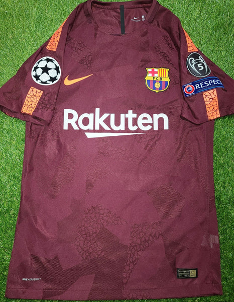 Messi Barcelona Away UEFA 2017 2018 PLAYER ISSUE Jersey Shirt M SKU# 847188-683 foreversoccerjerseys