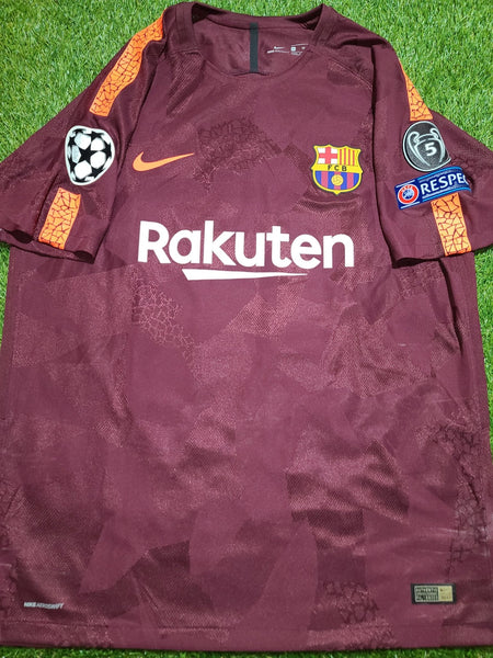 Messi Barcelona Away UEFA 2017 2018 PLAYER ISSUE Jersey Shirt XL SKU# 847188-683 foreversoccerjerseys