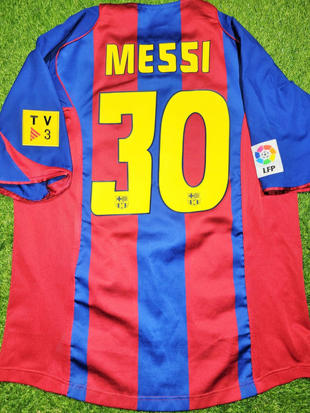 Messi Barcelona DEBUT SEASON 2004 2005 Home Soccer Jersey Shirt L SKU# 118861 Nike