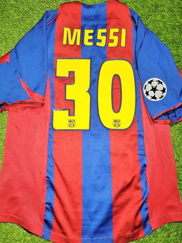 Messi Barcelona DEBUT SEASON 2004 2005 Home UEFA Soccer Jersey Shirt M SKU# 118861 Nike