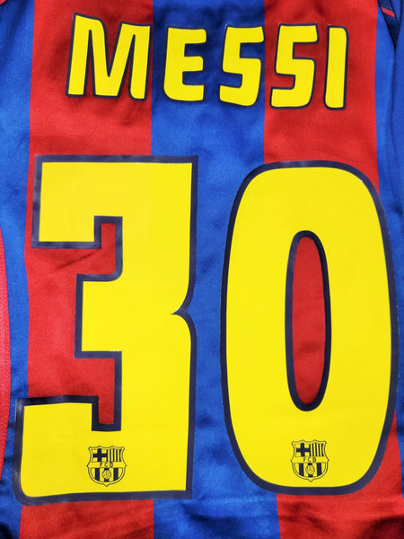 Messi Barcelona DEBUT SEASON 2004 2005 Home UEFA Soccer Jersey Shirt M SKU# 118861 Nike