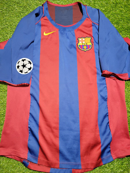 Messi Barcelona DEBUT SEASON 2004 2005 Home UEFA Soccer Jersey Shirt M SKU# 118861 Nike