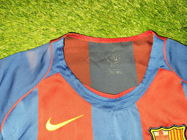 Messi Barcelona DEBUT SEASON 2004 2005 STAND UP SPEAK UP Home Jersey Shirt Camiseta L SKU# 118861 foreversoccerjerseys