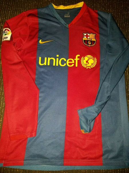 Messi Barcelona Long Sleeve 2006 2007 Jersey Maglia Trikot M - foreversoccerjerseys