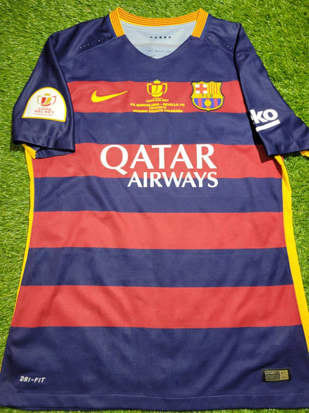 Messi Barcelona Player Issue COPA DEL REY FINAL 2015 2016 Soccer Home Jersey Shirt L SKU# 658790-422 Nike