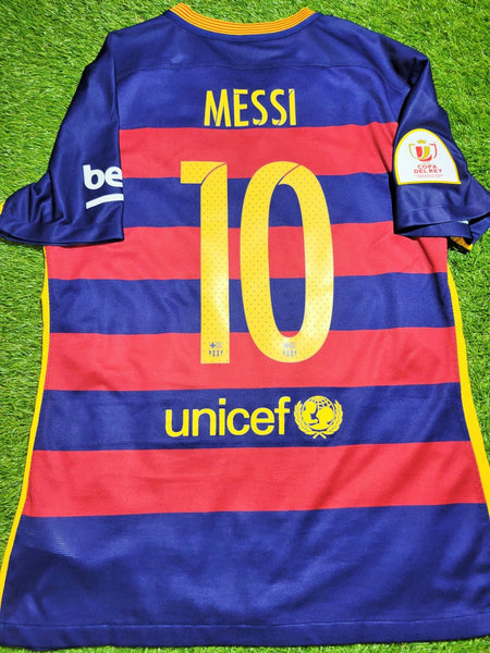 Messi Barcelona Player Issue COPA DEL REY FINAL 2015 2016 Soccer Home Jersey Shirt L SKU# 658790-422 Nike