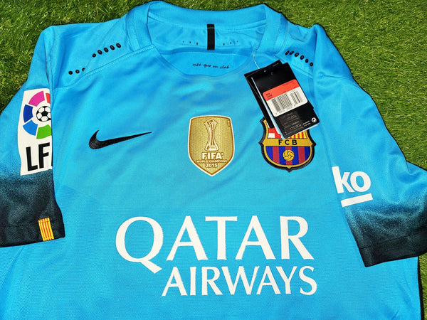 Messi Barcelona PLAYER ISSUE Third Blue 2015 - 2016 Jersey Shirt Camiseta BNWT L SKU# 658787-426 foreversoccerjerseys