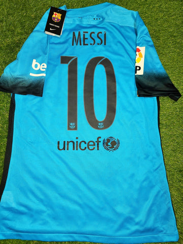 Messi Barcelona PLAYER ISSUE Third Blue 2015 - 2016 Jersey Shirt Camiseta BNWT L SKU# 658787-426 foreversoccerjerseys