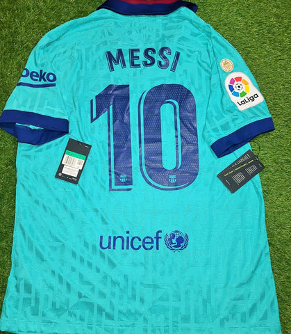 Messi Barcelona Player Issue Vaporknit 2019 2020 Third Green Jersey Shirt XL SKU# AR9343-310 foreversoccerjerseys