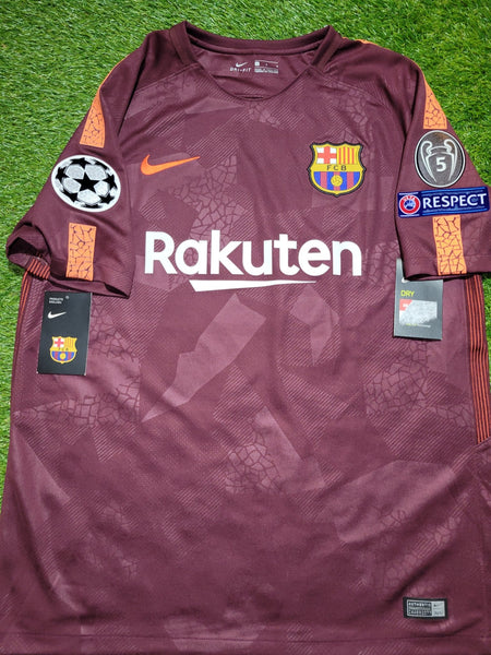 Messi Barcelona Third UEFA 2017 2018 Soccer Jersey Shirt BNWT L SKU# 847253-683 Nike