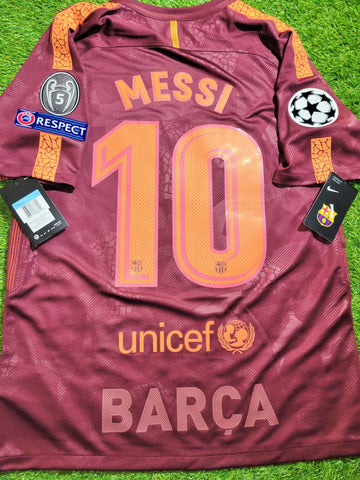 Messi Barcelona Third UEFA 2017 2018 Soccer Jersey Shirt BNWT M SKU# 847253-683 Nike