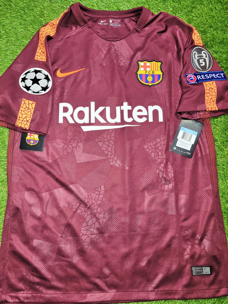 Messi Barcelona Third UEFA 2017 2018 Soccer Jersey Shirt BNWT M SKU# 847253-683 Nike
