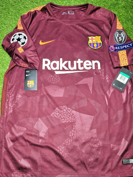 Messi Barcelona Third UEFA 2017 2018 Soccer Jersey Shirt BNWT XL SKU# 847253-683 Nike