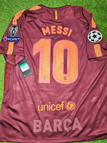 Messi Barcelona Third UEFA 2017 2018 Soccer Jersey Shirt BNWT XL SKU# 847253-683 Nike