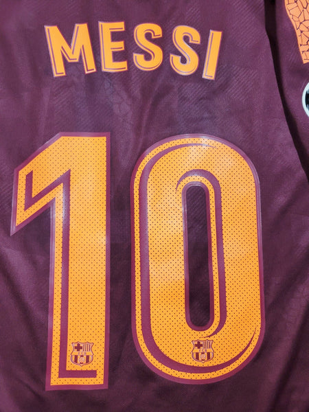 Messi Barcelona Third UEFA 2017 2018 Soccer Jersey Shirt L SKU# 847253-683 Nike