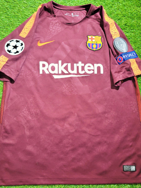 Messi Barcelona Third UEFA 2017 2018 Soccer Jersey Shirt L SKU# 847253-683 Nike