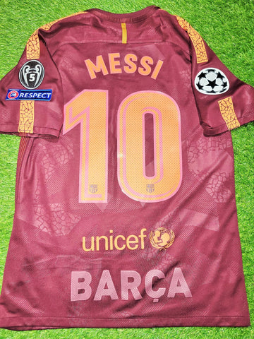 Messi Barcelona Third UEFA 2017 2018 Soccer Jersey Shirt M SKU# 847253-683 Nike