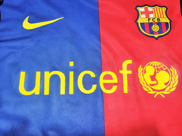 Messi Barcelona TREBLE SEASON 2008 2009 Home Soccer Jersey Shirt M SKU# 286784-655 Nike
