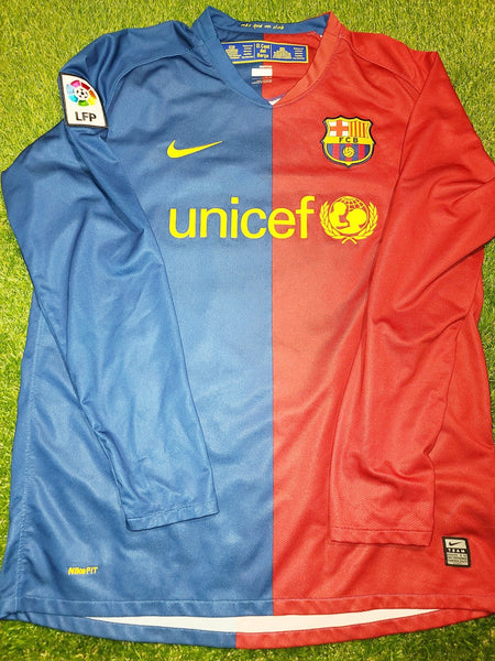 Messi Barcelona TREBLE SEASON 2008 2009 Long Sleeve Jersey Shirt Camiseta L SKU# 286785-655 foreversoccerjerseys