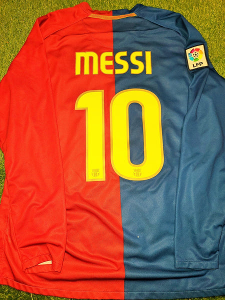 Messi Barcelona TREBLE SEASON 2008 2009 Long Sleeve Jersey Shirt Camiseta L SKU# 286785-655 foreversoccerjerseys