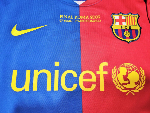 Messi Barcelona TREBLE SEASON 2008 2009 UEFA FINAL Home Soccer Jersey Shirt L SKU# 286784-655 Nike