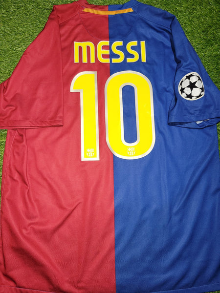 Messi Barcelona TREBLE SEASON 2008 2009 UEFA FINAL Home Soccer Jersey Shirt L SKU# 286784-655 Nike