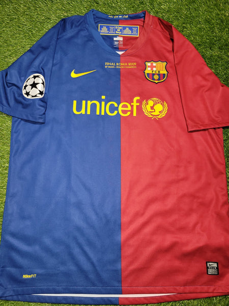 Messi Barcelona TREBLE SEASON 2008 2009 UEFA FINAL Home Soccer Jersey Shirt L SKU# 286784-655 Nike