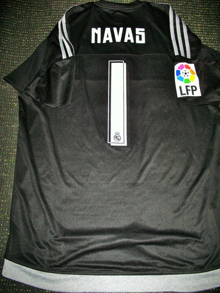 Navas Real Madrid Match Worn Black 2015 2016 Jersey Shirt Camiseta Trikot - foreversoccerjerseys