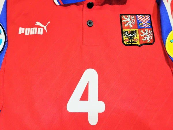 Nedved Czech Republic Czechoslovakia Puma 1996 EURO CUP FINAL Home Jersey Shirt XL foreversoccerjerseys