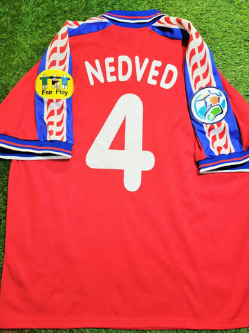 Nedved Czech Republic Czechoslovakia Puma 1996 EURO CUP FINAL Home Jersey Shirt XL foreversoccerjerseys