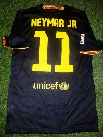 Neymar Barcelona 2013 2014 DEBUT SEASON Black Jersey Shirt Camiseta S - foreversoccerjerseys