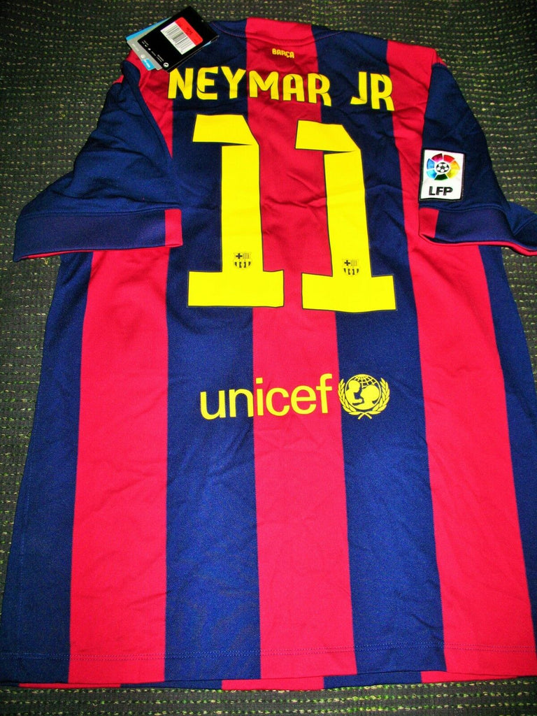 Neymar Barcelona 2014 2015 TREBLE SEASON Jersey Shirt Camiseta L BNWT!!! - foreversoccerjerseys