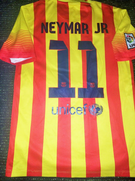 Neymar Barcelona Senyera 2013 2014 Jersey Shirt Camiseta S - foreversoccerjerseys