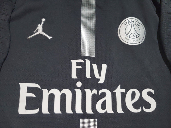 Neymar Psg Paris Saint Germain 2018 2019 JORDAN VAPORKNIT PLAYER ISSUE Black UEFA Soccer Jersey L SKU# 918923-012 Jordan