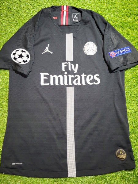 Neymar Psg Paris Saint Germain 2018 2019 JORDAN VAPORKNIT PLAYER ISSUE Black UEFA Soccer Jersey L SKU# 918923-012 Jordan