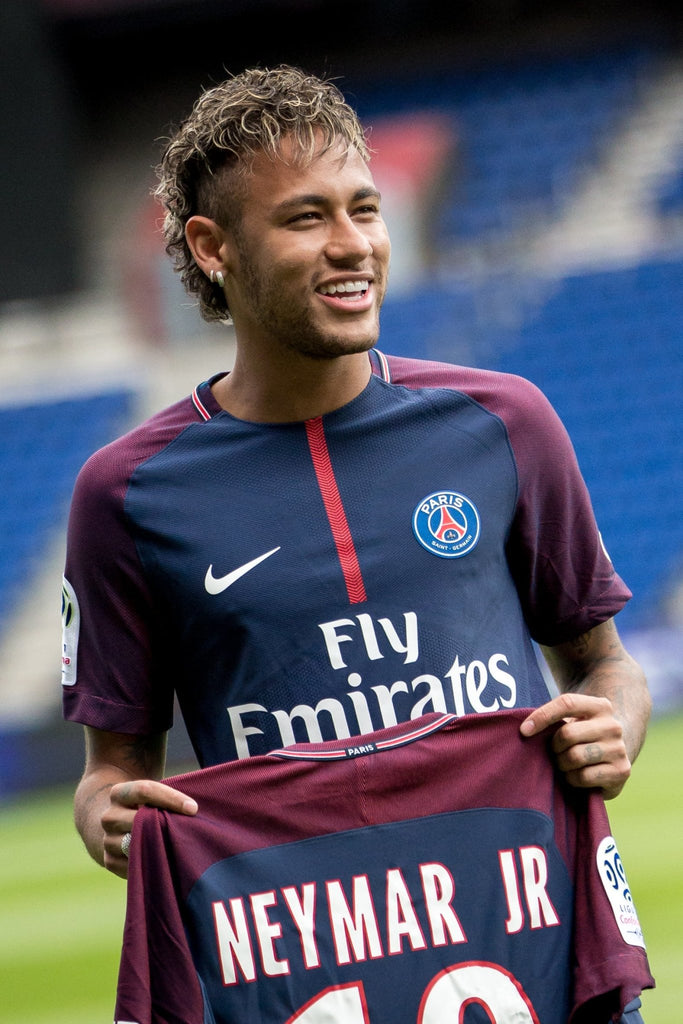 Neymar PSG Paris Saint Germain DEBUT SEASON 2017 2018 Yellow Away Jers –  foreversoccerjerseys