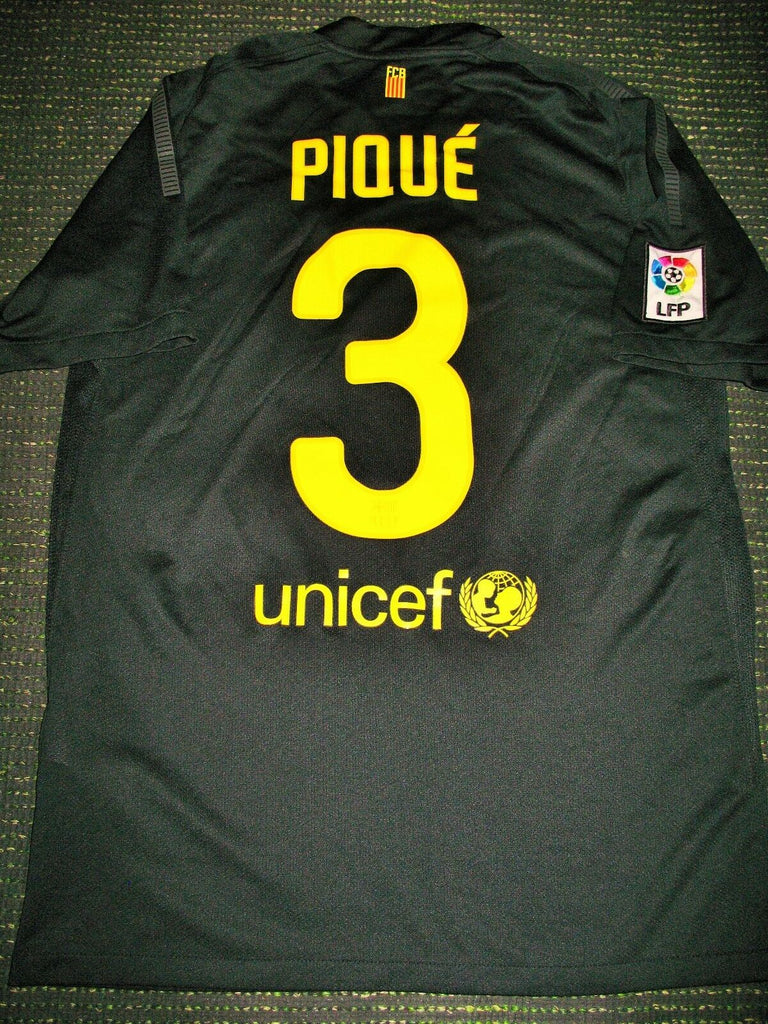 Pique Barcelona 2011 2012 Black Jersey Shirt Camiseta Trikot - foreversoccerjerseys