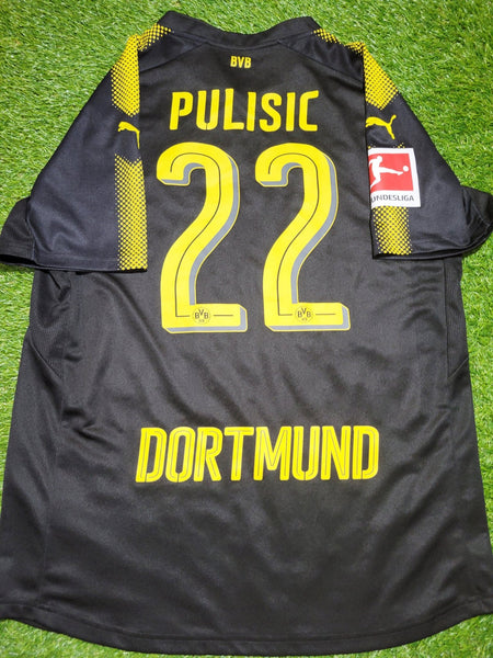 Pulisic Borussia Dortmund 2017 - 2018 Puma Away Soccer Jersey Shirt L SKU# 751672 Puma