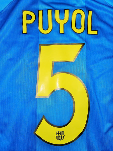 Puyol Barcelona Anniversary Blue 2007 2008 Jersey Shirt Camiseta Maglia L SKU# 244534-414 foreversoccerjerseys