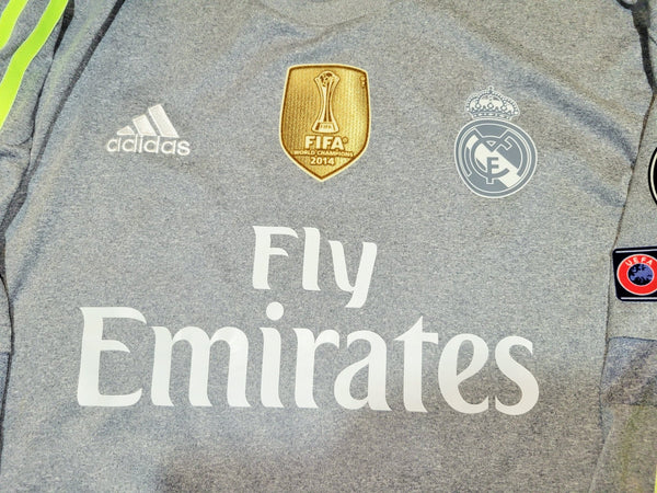 Ramos Real Madrid 2015 2016 Gray Away Long Sleeve Jersey Camiseta Shirt XL SKU# S12686 foreversoccerjerseys