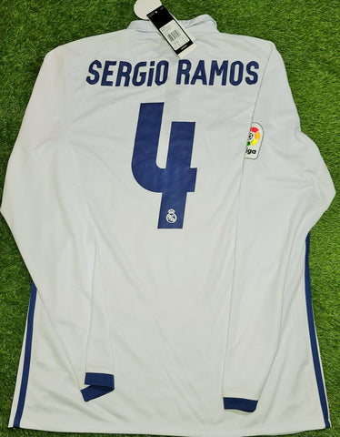 Ramos Real Madrid 2016 2017 Home Long Sleeve Jersey Shirt Camiseta BNWT M SKU# AI5184 foreversoccerjerseys