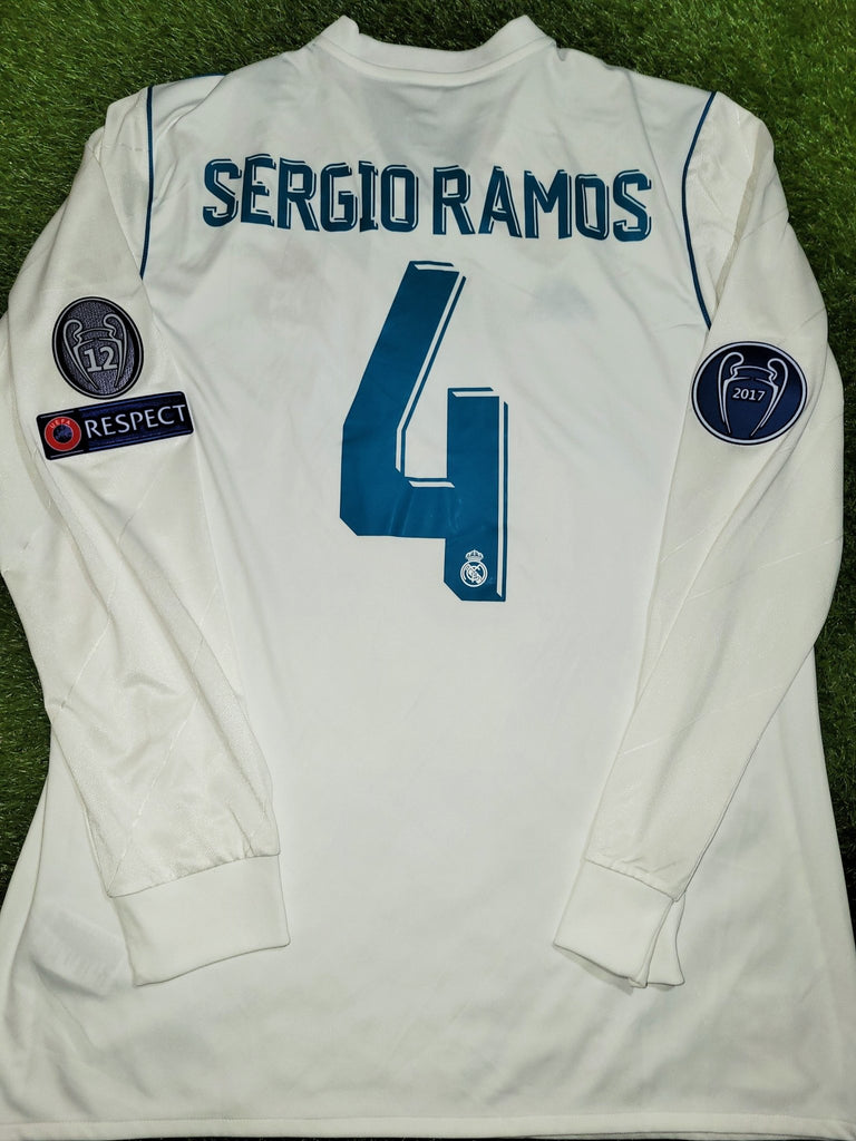 2017-2018 Real Madrid CF SERGIO RAMOS #4 FOOTBALL JERSEY WHITE