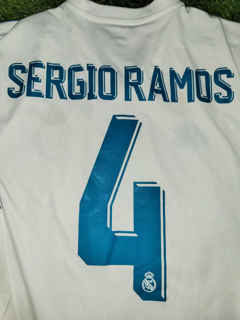 2017-2018 Real Madrid CF SERGIO RAMOS #4 FOOTBALL JERSEY WHITE